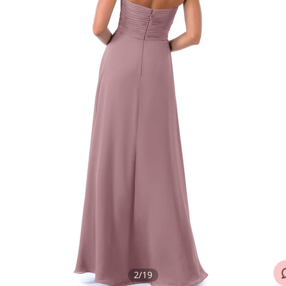 Azazie Strapless Blush Dress - Picture 3 of 6